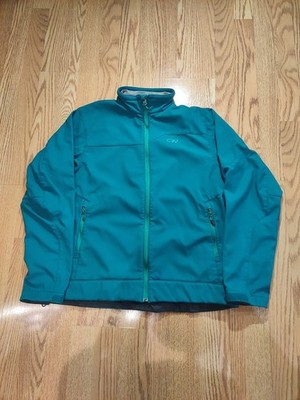 Outdoor Research Zip Up Women's Large Polartec Jacket Blue/Turquoise Flaws Stain