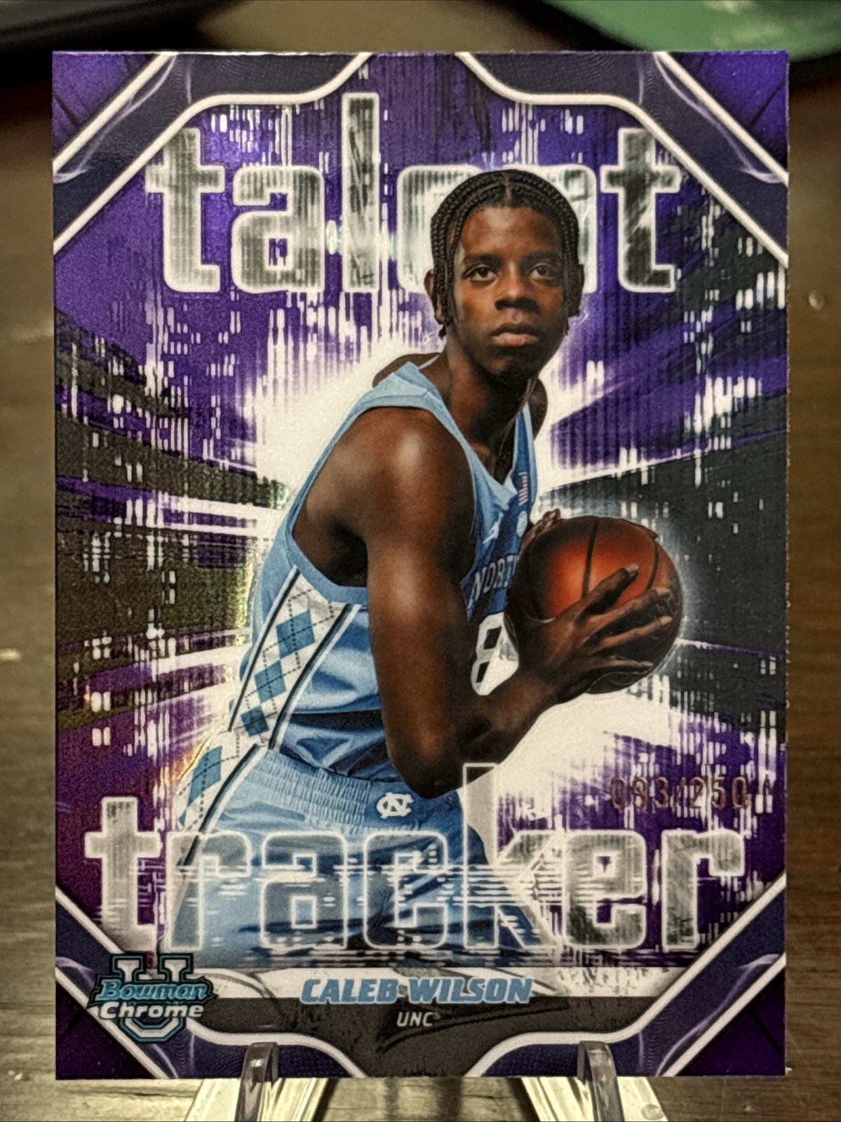 2025-26 Bowman /250 Caleb Wilson #TT-9 Talent Tracker Purple Chrome Basketball