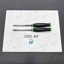 Snap-on Tools New 2pc Custom 7-12 Green Ratchet Handle Screwdriver Set Sdd4a