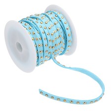 32.8ft Studded Faux Suede Cord Rope for Jewelry Making, Lake Blue Golden
