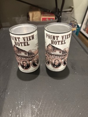 Vintage Point View Hotel Beer Cans Lot of 2   Flat Top Factory Sealed (Empty)
