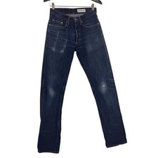 Gustin Mens Straight Fit Raw Indigo Denim Jeans Size 29 Button Fly Made in USA