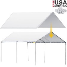 12 x 20 ft Carport Canopy Waterproof Garage Car Shelter Tarp Tent Heavy Duty