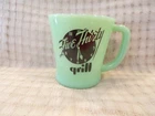 Rare Old Fire-King Jadite FIVE THIRTY GRILL Restaurant Advertising Coffee Mug