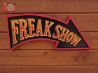 "FREAK SHOW" FABULOUS HAND MADE SIGN. Circus, Fairground Style. Painted & Carved