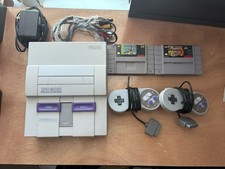 Nintendo SNES Console w/ 2 Aftermarket Controllers Aftermarket Cables TESTED