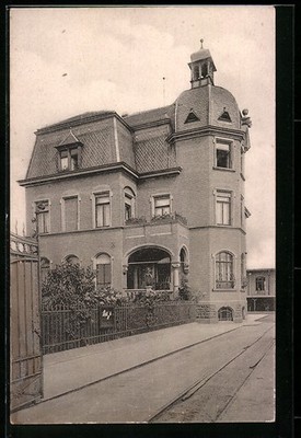 Postcard Heidelberg, administration building of the company H. Fuchs AG, railway car factory 