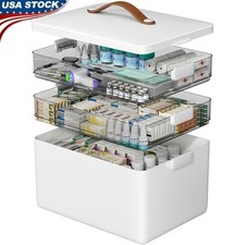 3-Layer Portable Medicine Storage Box Airtight Moisture-Proof Organizer Kit New