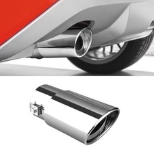 Universal Chrome Exhaust Tip 1.52.1 Inlet Stainless Steel Straight-silver