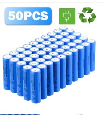50pcs 18650 Lithium Batteries 3.7V Li-ion Rechargeable Battery For Torch Headlig