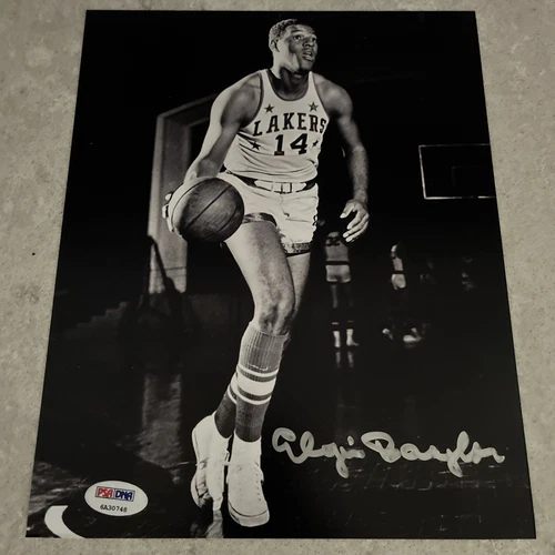 Elgin Baylor Signed Lakers Basketball 8x10 Photo PSA/DNA COA   Autograph (Rare)