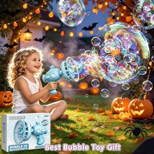 Halloween Bubble Gun Toy for Kids, Automatic Bubble Blower Machine Outdoor Party