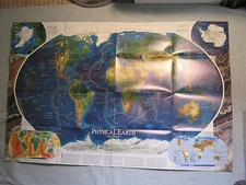 PHYSICAL EARTH MAP TWO-SIDED MAP National Geographic May 1998