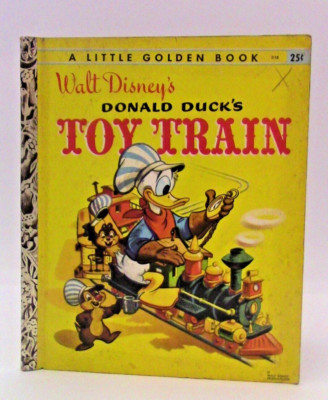 Little GOLDEN Book DONALD DUCK'S TOY TRAIN Walt Disney 1950 Lithographed ''H''