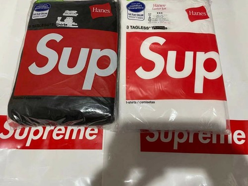 Supreme*Hanes Tagless Tee-----Black and 