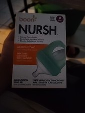 Boon Nursh Reusable Silicone Pouch Baby Bottle for Air Free Feeding 4oz White