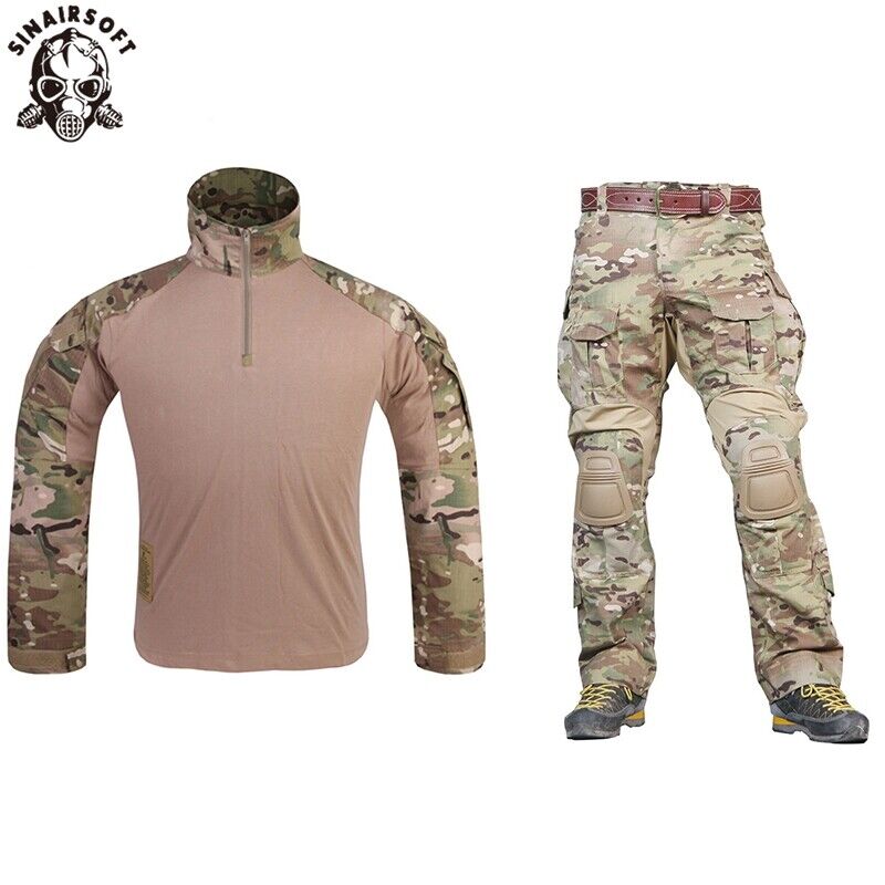 Emerson Tactical G3 Combat Shirt Pant + Knee Pads Gen3 BDU Uniform MC 500D Nylon