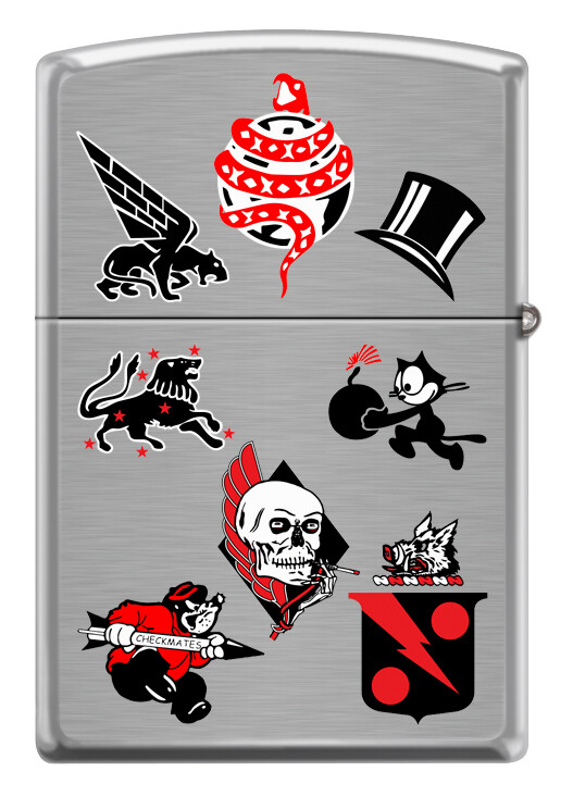 US Navy F-18 Super Hornet Fighter Squadron Zippo   Brushed Chrome