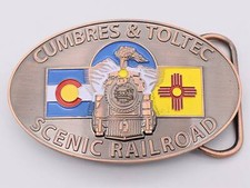 Cumbres  Toltec Scenic Railroad Train Historic Route Vintage Belt Buckle