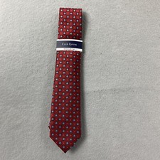 Club Room Tie Mens Red Geller Neat Geometric Necktie Polyester