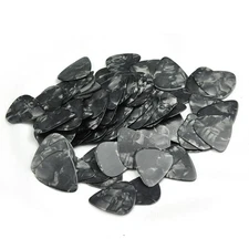 Lots of 100 pcs 0.71mm Medium Celluloid Guitar Picks Plectrums Blank Pearl Black