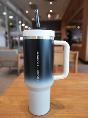 STARBUCKS STANLEY Monochrome Black White Cold Cup 40 oz Thailand