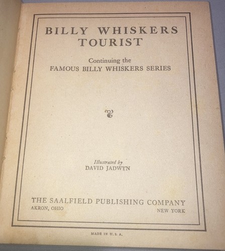 VINTAGE 1929 Depression Era - Billy Whiskers, Tourist * New Hampshire NH Kids - Picture 4 of 7