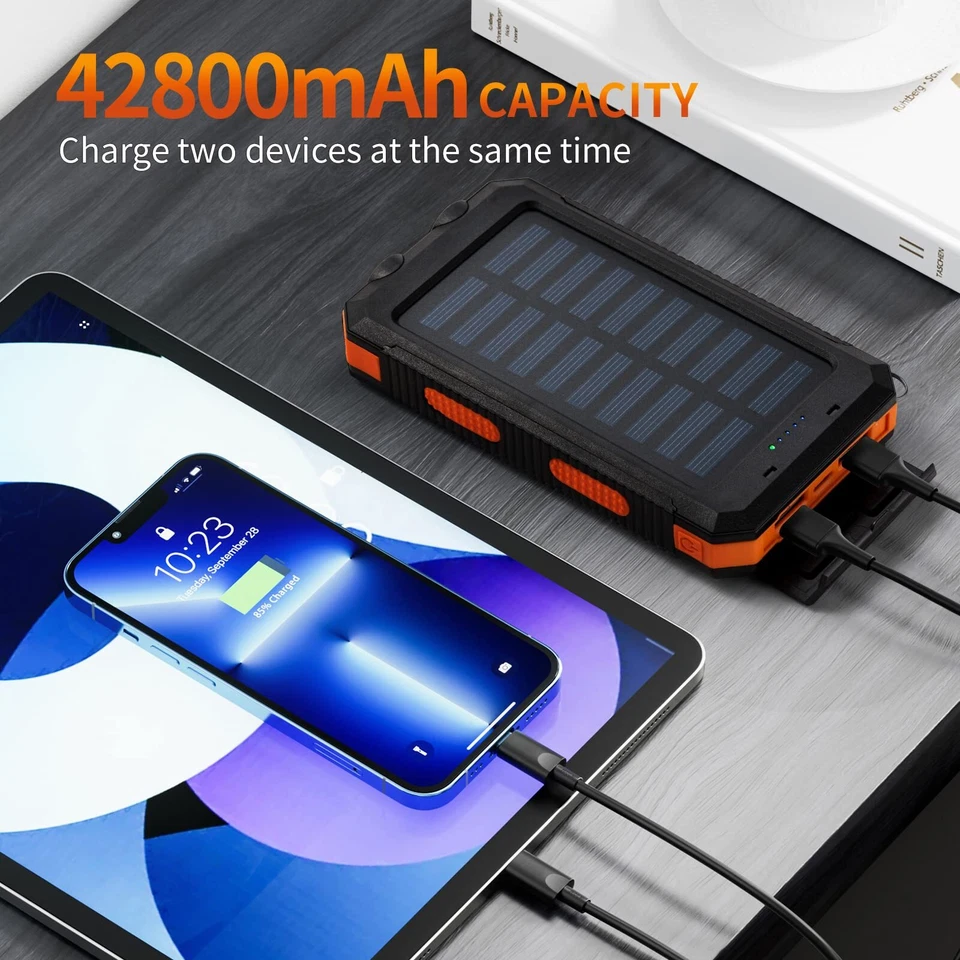 2025 Solar Portable Charg Power Bank with Flashlight Battery Pack Fast Charge - Image 2 of 4