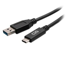 C2G C2G28874 6 Inch USB-C to USB-A 3.2 Gen 1 3A 5Gbps Male to Male Black Cable