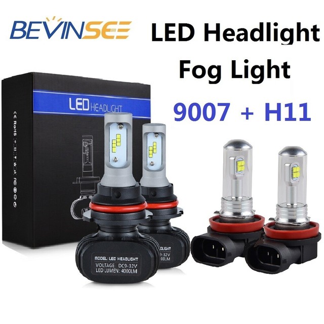 9007 HB5 + H11 LED Headlight Fog Light Bulb For Mitsubishi Endeavor