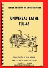 TUJ-48 Toolmex,Tarnow, METALEXPORT, Warszawa Metal Lathe Operator Manual 1389
