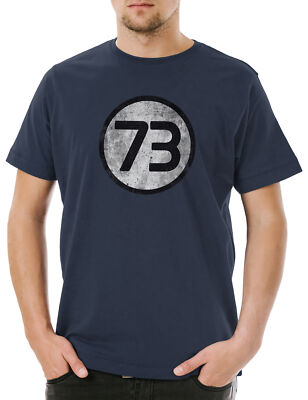 Black Number 73 The Logo Herren T-Shirt Big Sheldon Zahl Cooper Bang TBBT Kult