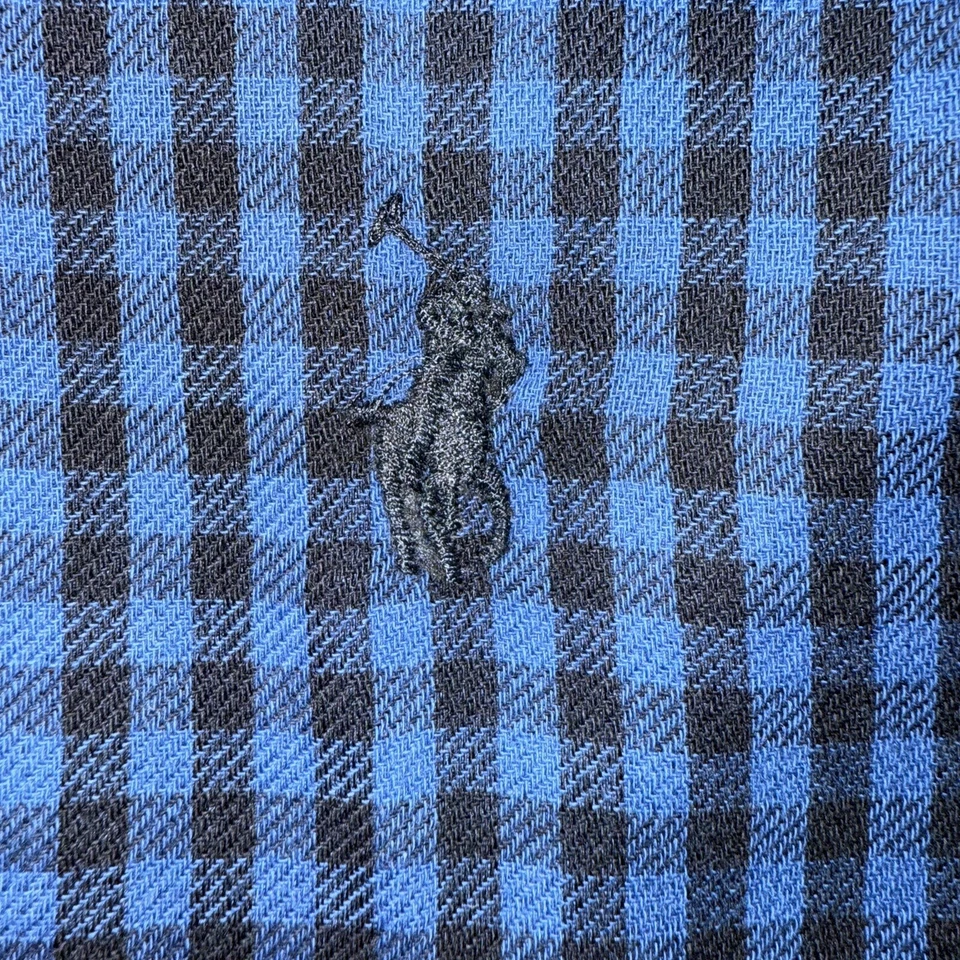 Polo Ralph Lauren Bufanda Reversible Azul Cuadros Búfalo Para Hombre Talla Única Italia Foto 2 de 4