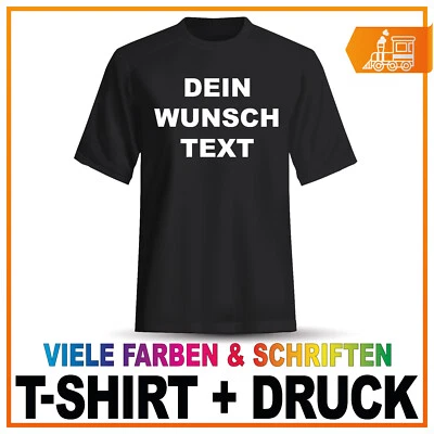 T-Shirt + Druck selbst gestalten Wunschtext Logo shirt Tshirt mit Druck bis 5XL. - Bild 1 von 4