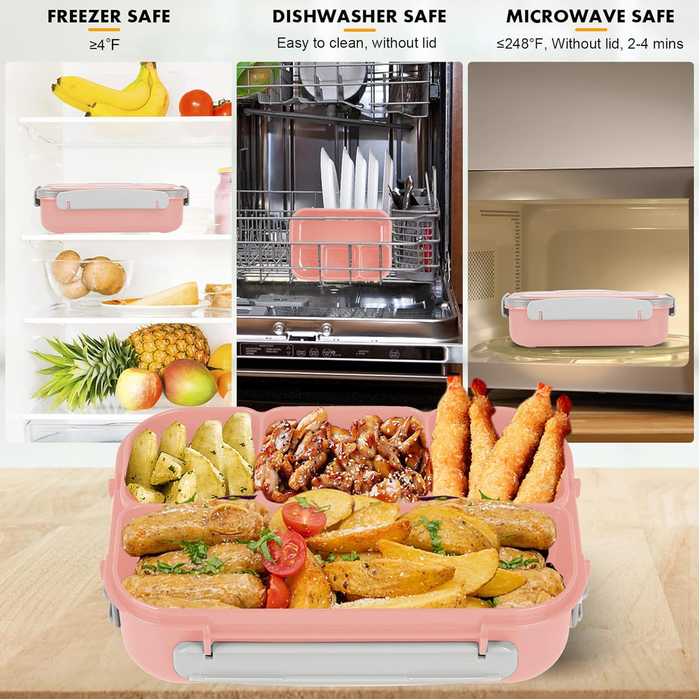 1300ML Bento Box with 4 Compartments for Kids and Adults – Insulated Lunch Box