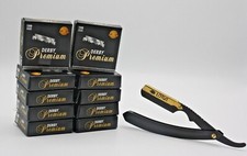 1000 Derby Premium Single Edge Pre Cut Razor Blades Black Straight Barber Razor