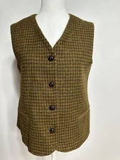 JL Colebrook Vest Mens Medium Wool Blend USA Made Vintage Houndstooth