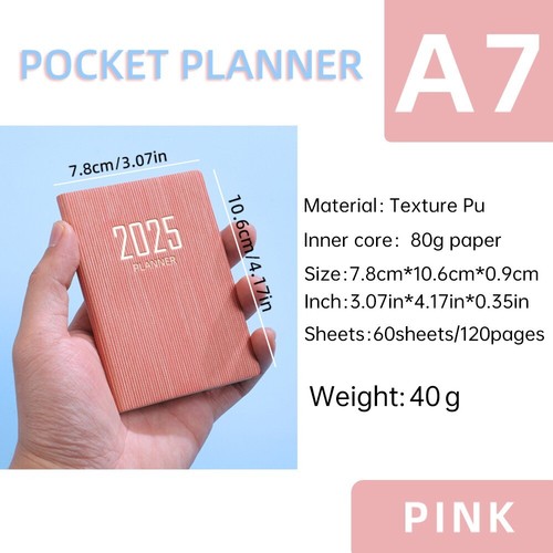 Pocket 2026 Agenda Book with Calendar Diary Weekly Planner Notebooks Students - Picture 19 of 25