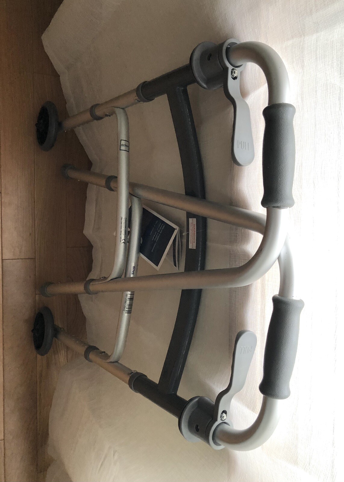 DRIVE DELUXE Trigger Release Folding Walker GRAY 5” Wheels Adjustable Height NWT