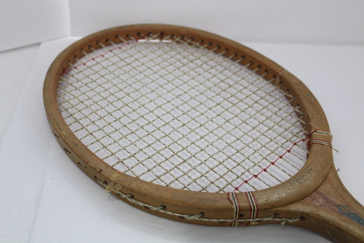 Ancienne Raquette De Tennis Slazenger Modèle Olympic En Bois – Vintage Angleterre