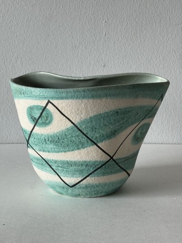 DANTE BALDELLI VINTAGE ITALIAN MID CENTURY MODERN ART CERAMIC POTTERY VASE ITALY - Picture 9 of 14