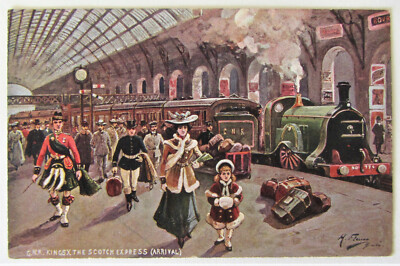 Arrival of the Scotch Express at Kings Cross Station, Eisenbahn Künstler Ak 1905