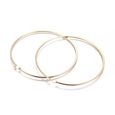 -304 Stainless Steel BIG Hoop Earrings Ring Gold 4" Inch Pin 0.8mm P607