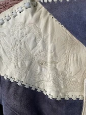 70s VTG CHAR Whipstitch Rock Star Hippie Tooled Leather Dragon Rooster Jacket md