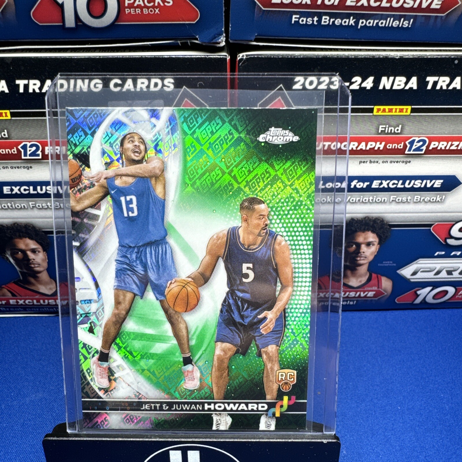 2024 Topps Chrome Basketball Green Topps Refractor Jett & Juwan Howard RC #DNA-3