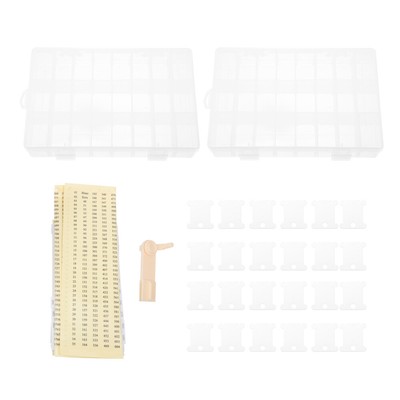  Clear Floss Bobbin Storage Winding Plate Transparent Stickers