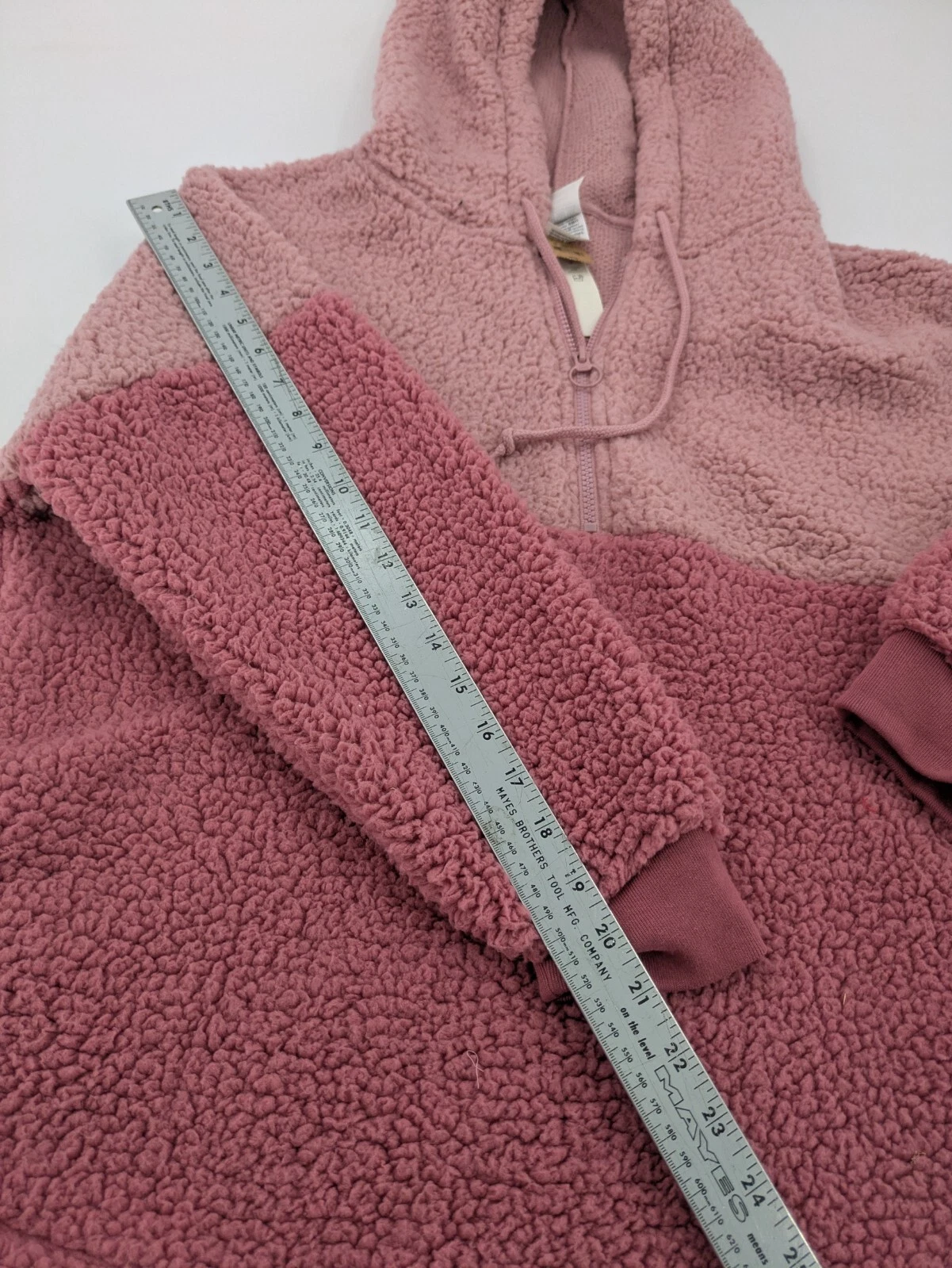 UNDERCOVER Victoria's Secret Sherpa Pullover Felpa con Cappuccio Rosa Taglia M Quarto Zip Bicolore
