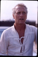 Paul Newman 1970's Tanned Sexy Open Shirt Close up Original 35mm Transparency 