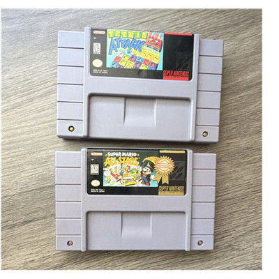 Nintendo Tetris Attack & Super Mario All-Stars (SNES, NTSC-U/C) Cartridges