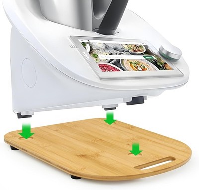 Gleitbrett für Thermomix TM5 TM6 Massivholz EICHE Holzbrett Gleiter Slider DHL